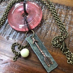 Bronze necklace with hoop